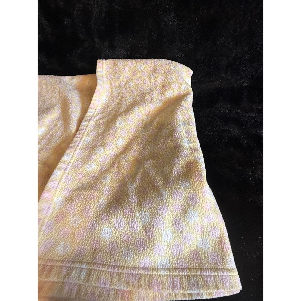 Carters Just One You Pink Yellow Floral Fleece Baby Blanket 37x29